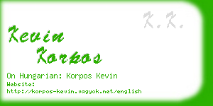 kevin korpos business card